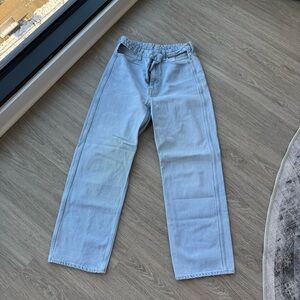 Weekday cut out high rise straight jeans
